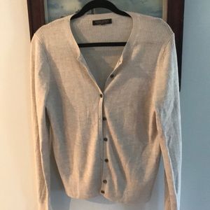 Banana Republic womens gray ribbed merino cardi size XL